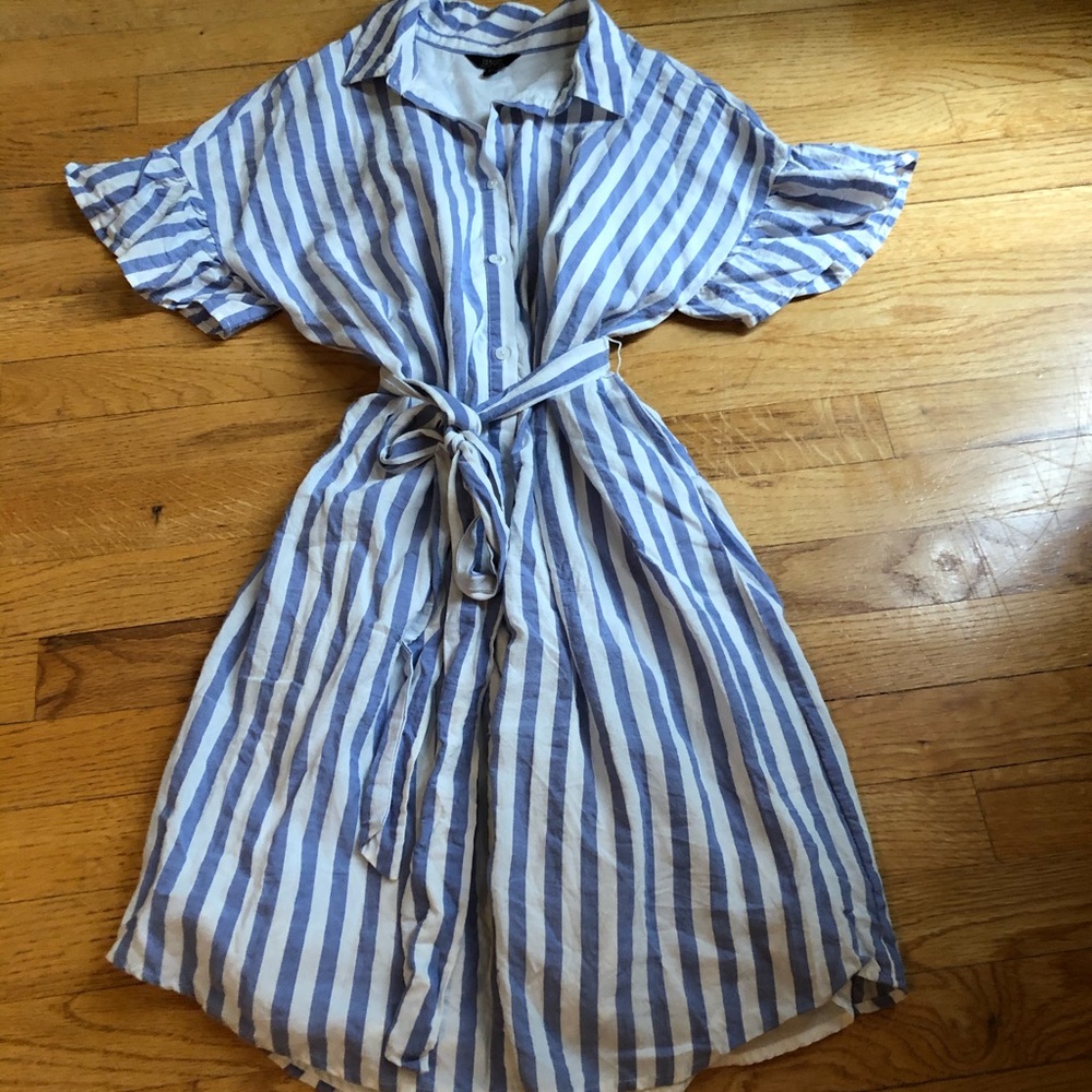 1250c button down tie at waist dress